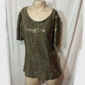 Women’s disco gold sparkle Cattiva vintage top size 8